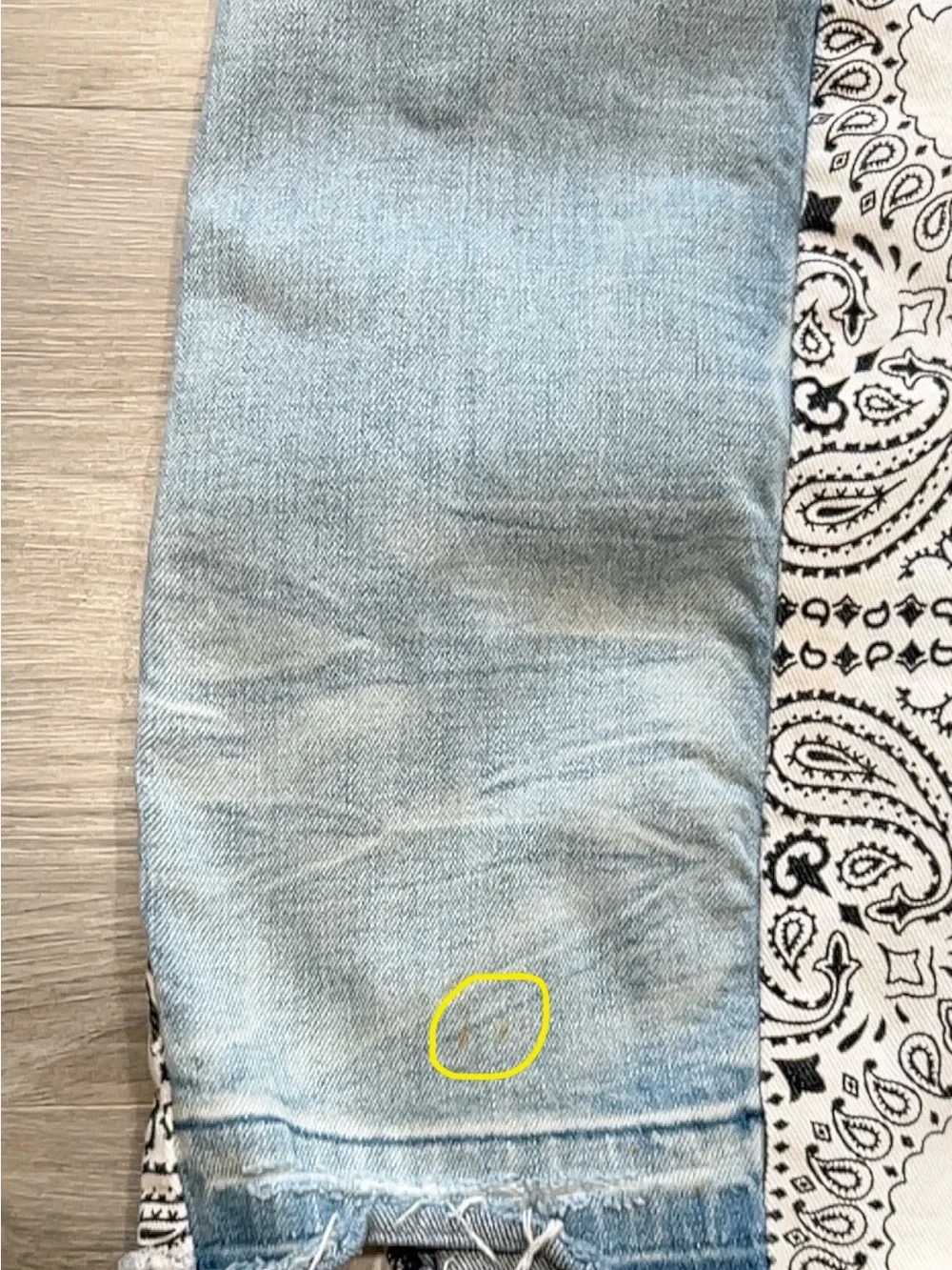 Rockstar Original Mens Bandana Flare Jeans Light Wash Distressed Blue 30x31.5
